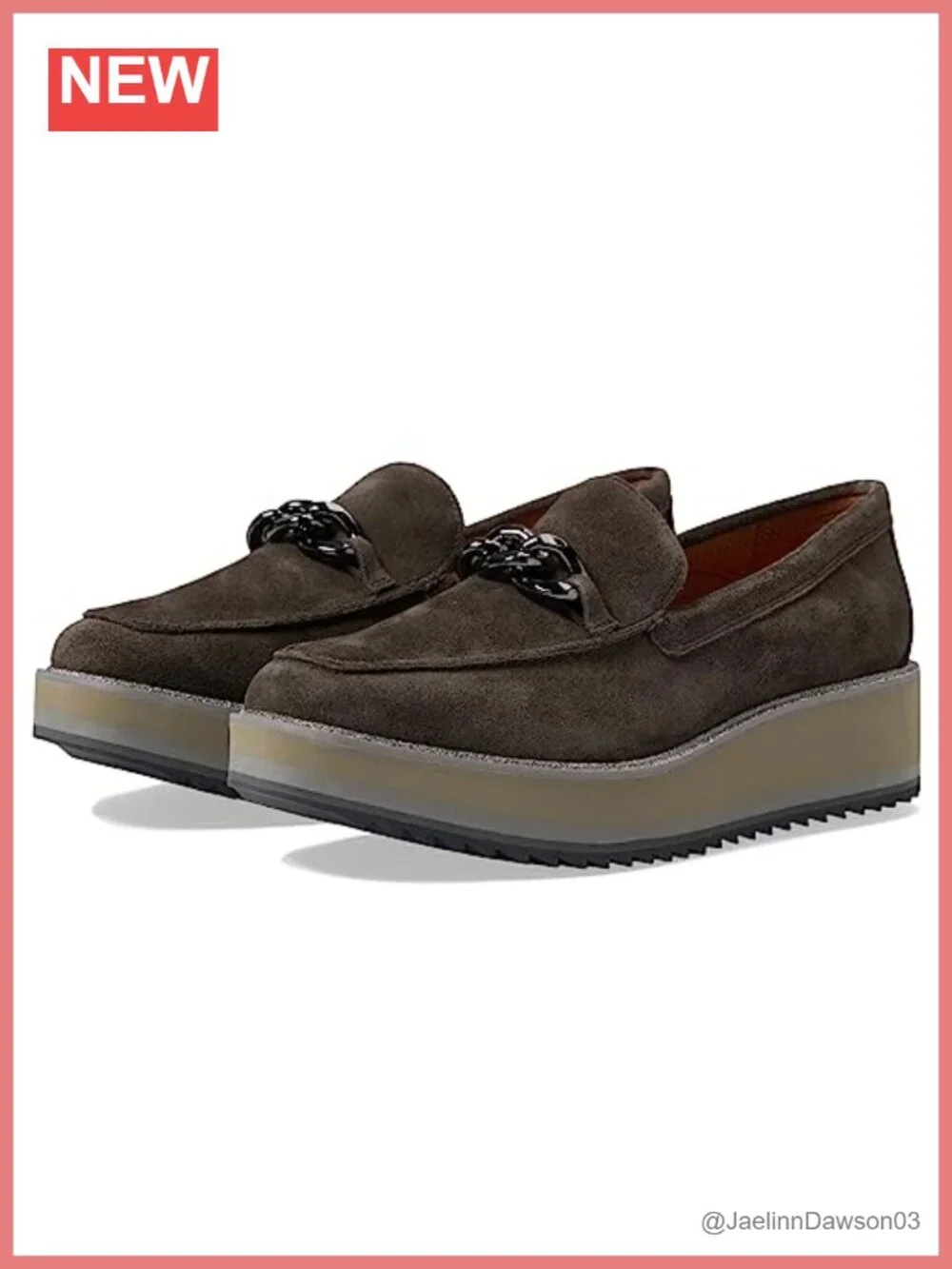 Suede Chain Loafer Wedge Cushioned Slip-On Closed Toe Pull-On